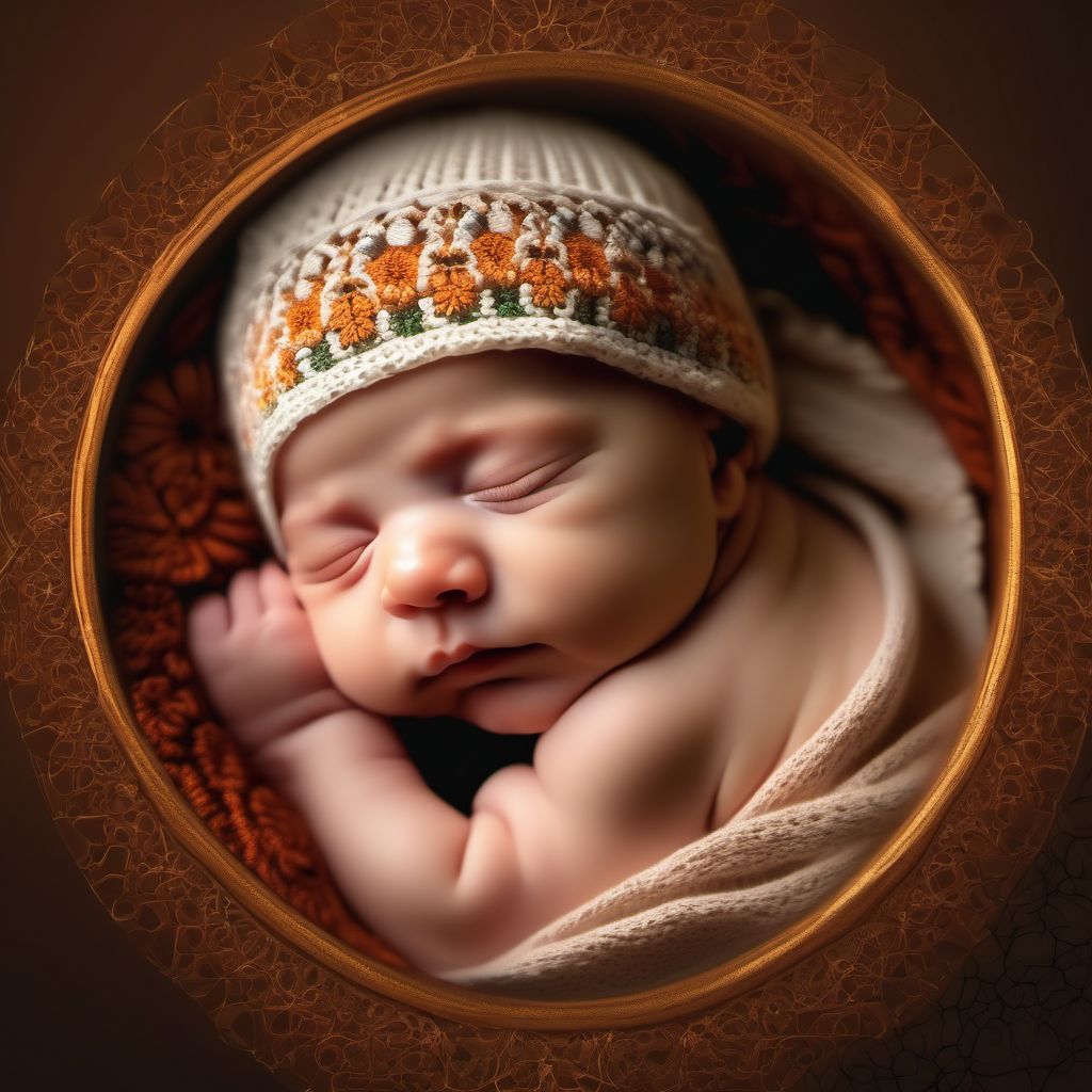 Newborn  affected by maternal use of drugs of addiction digital illustration