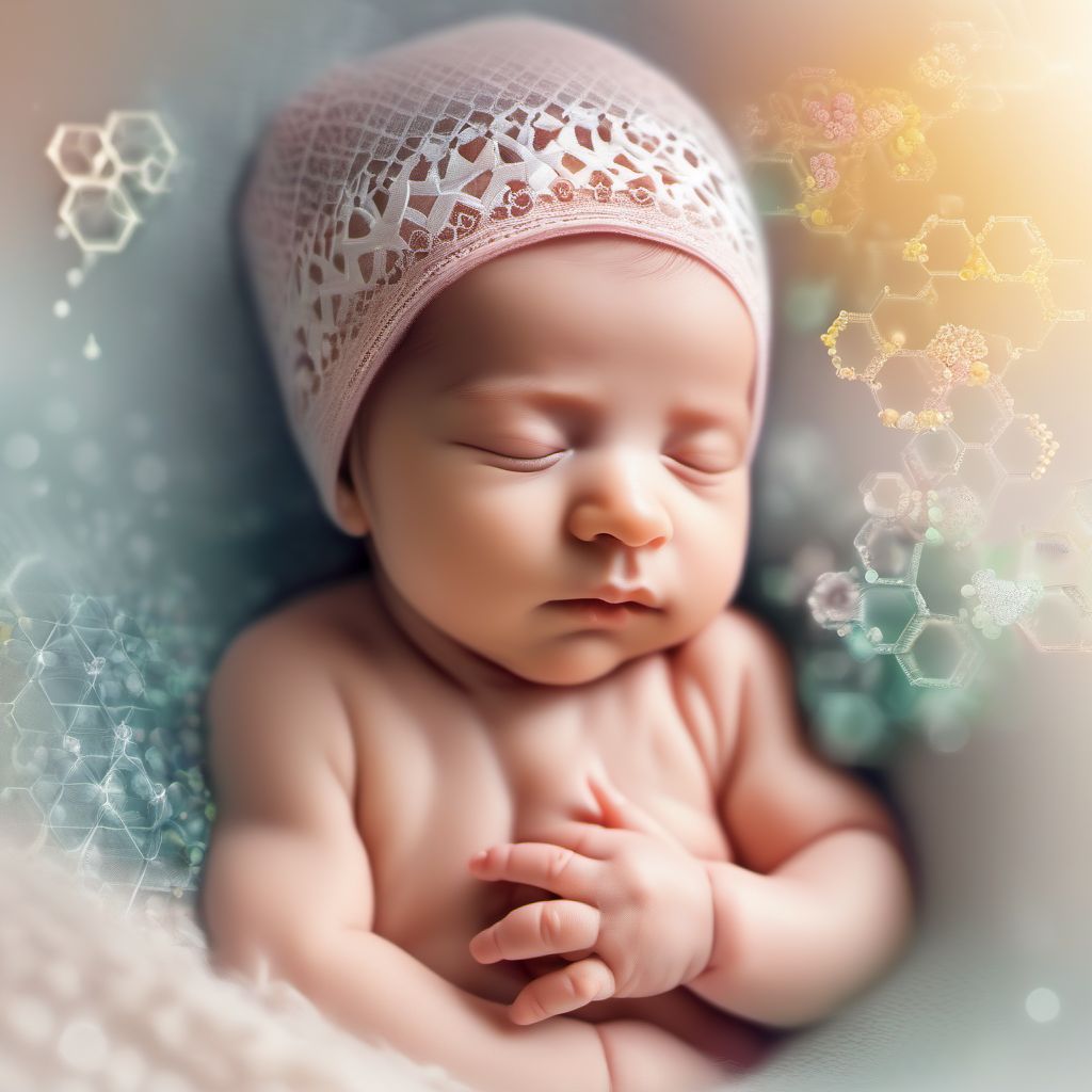 Newborn affected by maternal use of nutritional chemical substances digital illustration