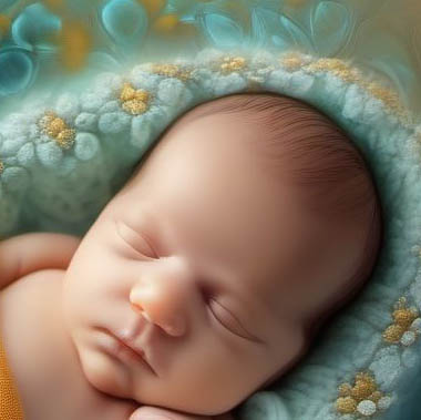 Newborn affected by other maternal noxious substances digital illustration