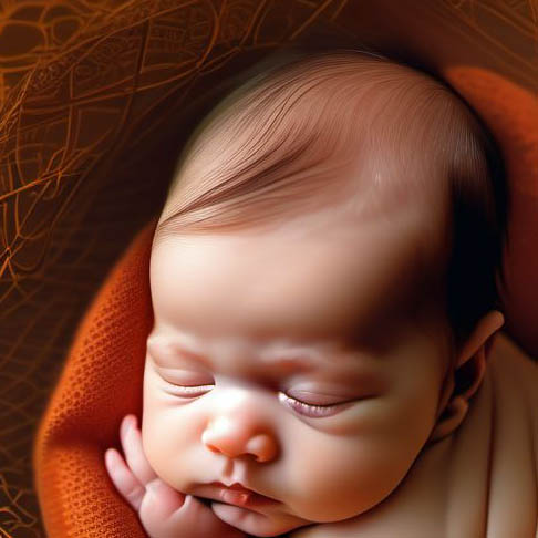 Late newborn, not heavy for gestational age digital illustration