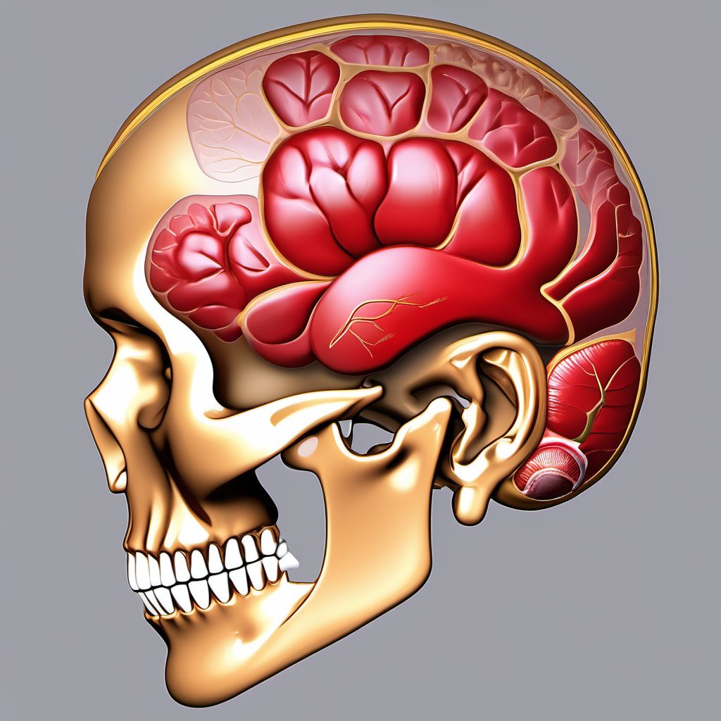 Cerebellar (nontraumatic) and posterior fossa hemorrhage of newborn digital illustration