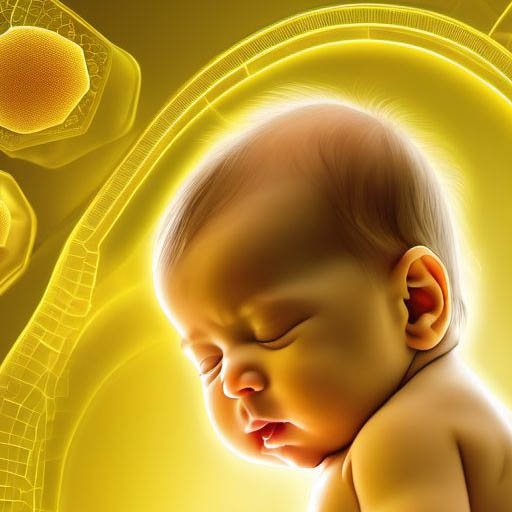 Neonatal jaundice due to drugs or toxins transmitted from mother or given to newborn digital illustration