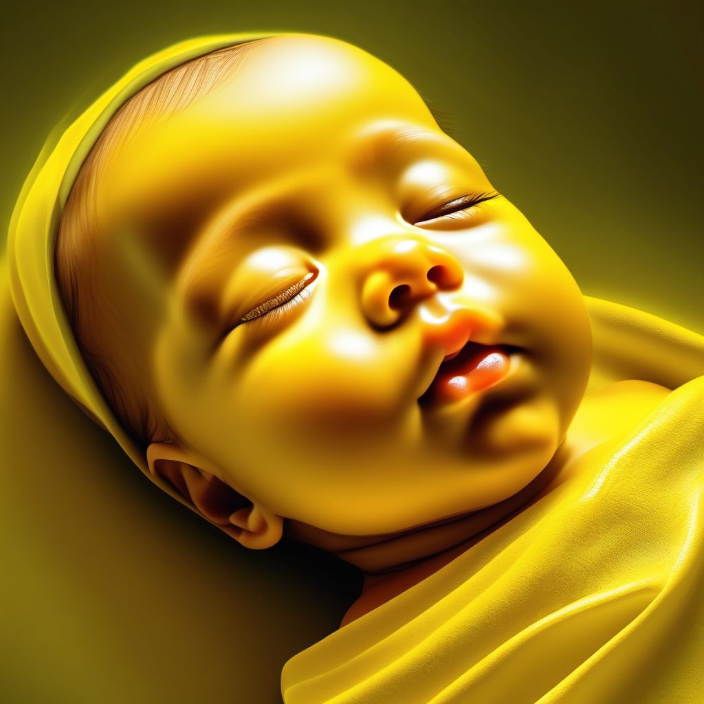 Neonatal jaundice due to swallowed maternal blood digital illustration