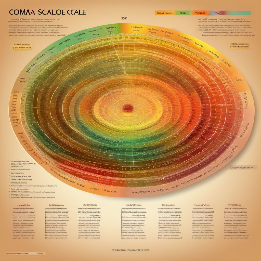 Coma scale, best verbal response, incomprehensible words digital illustration