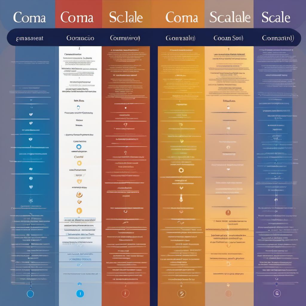 Coma scale, best verbal response, confused conversation digital illustration