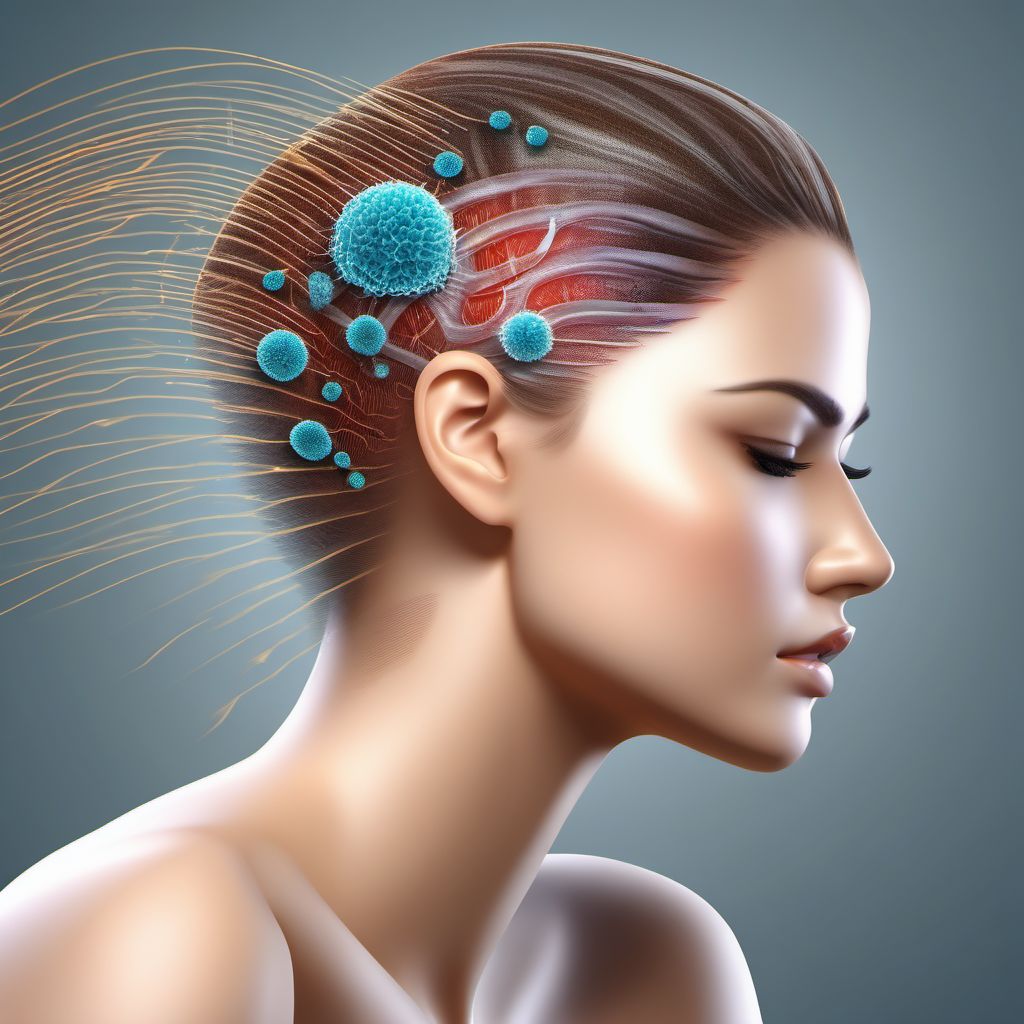 Superficial injury of scalp digital illustration