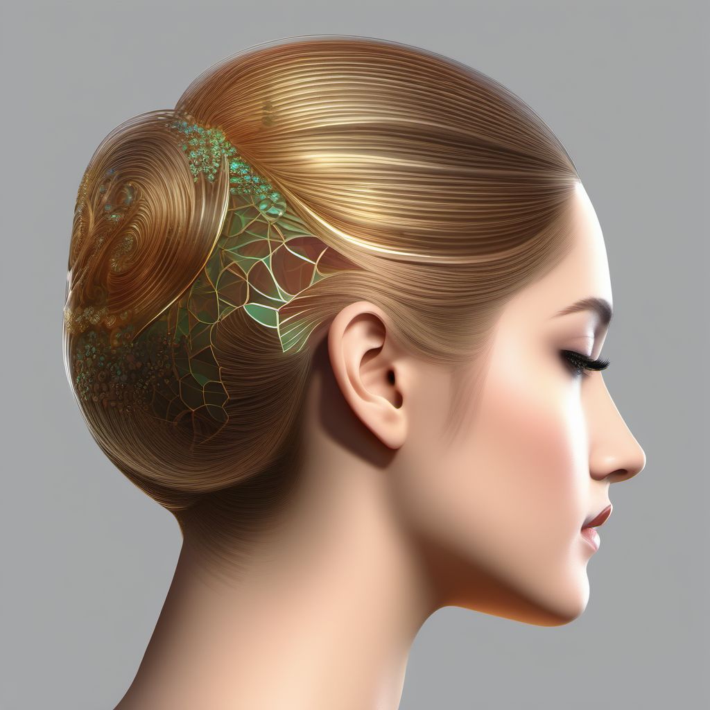 Superficial foreign body of scalp digital illustration