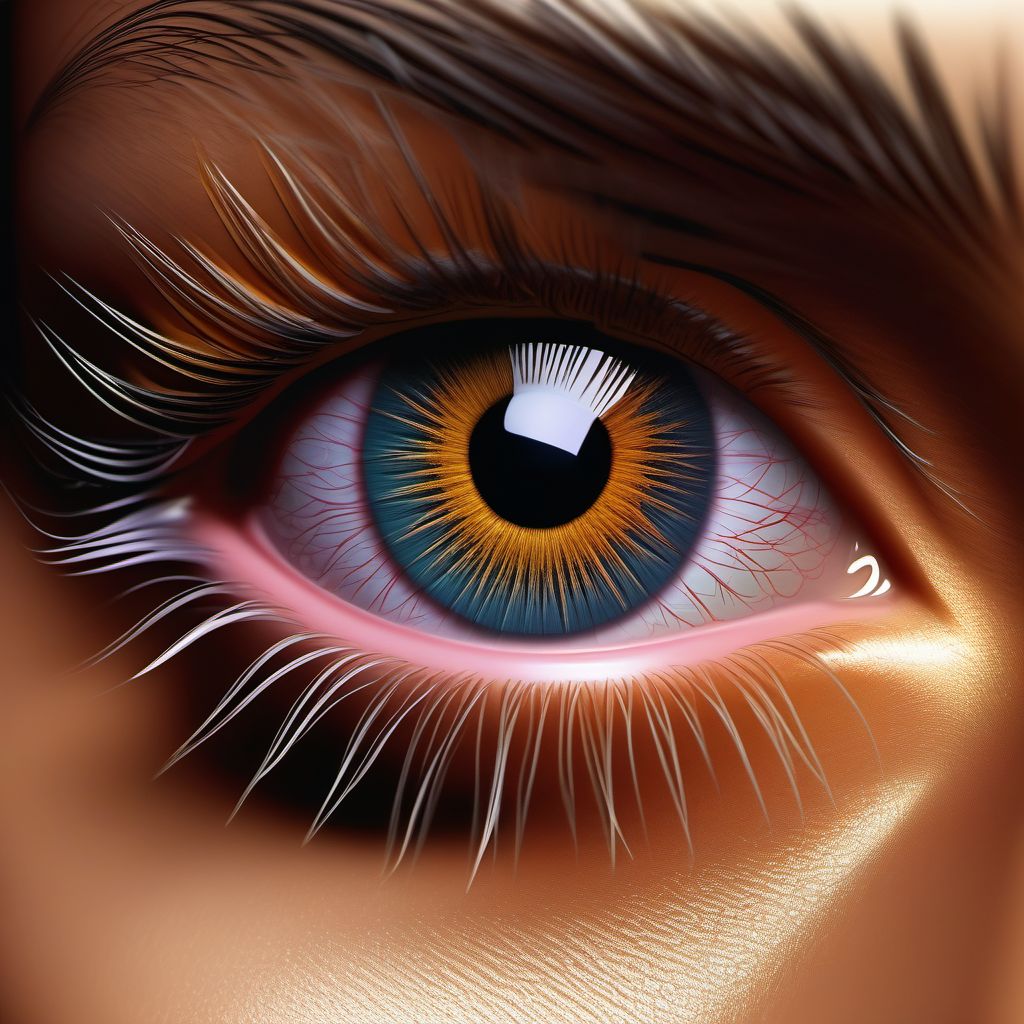 Unspecified superficial injury of unspecified eyelid and periocular area digital illustration
