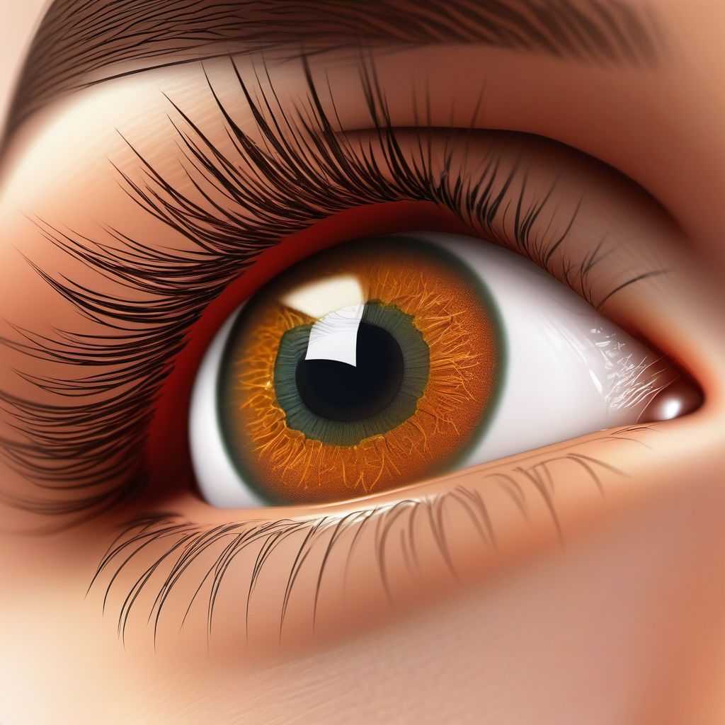 Abrasion of right eyelid and periocular area digital illustration