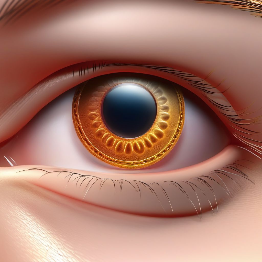 Blister (nonthermal) of right eyelid and periocular area digital illustration