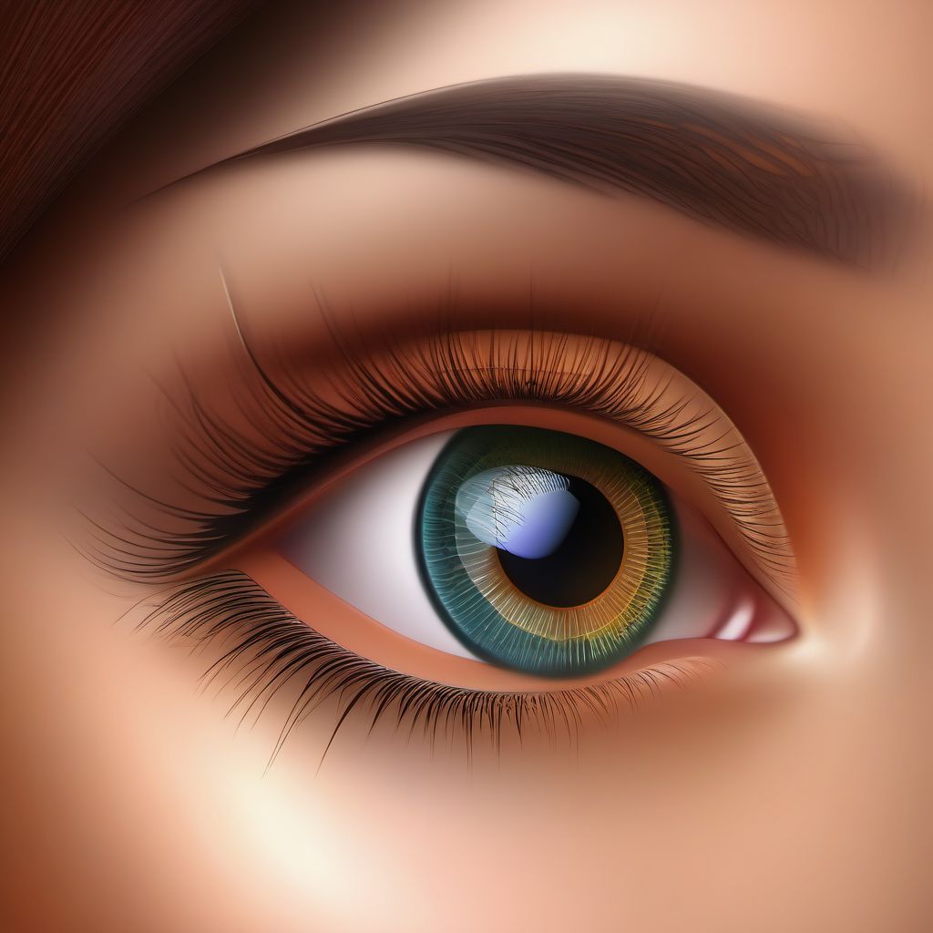 External constriction of eyelid and periocular area digital illustration
