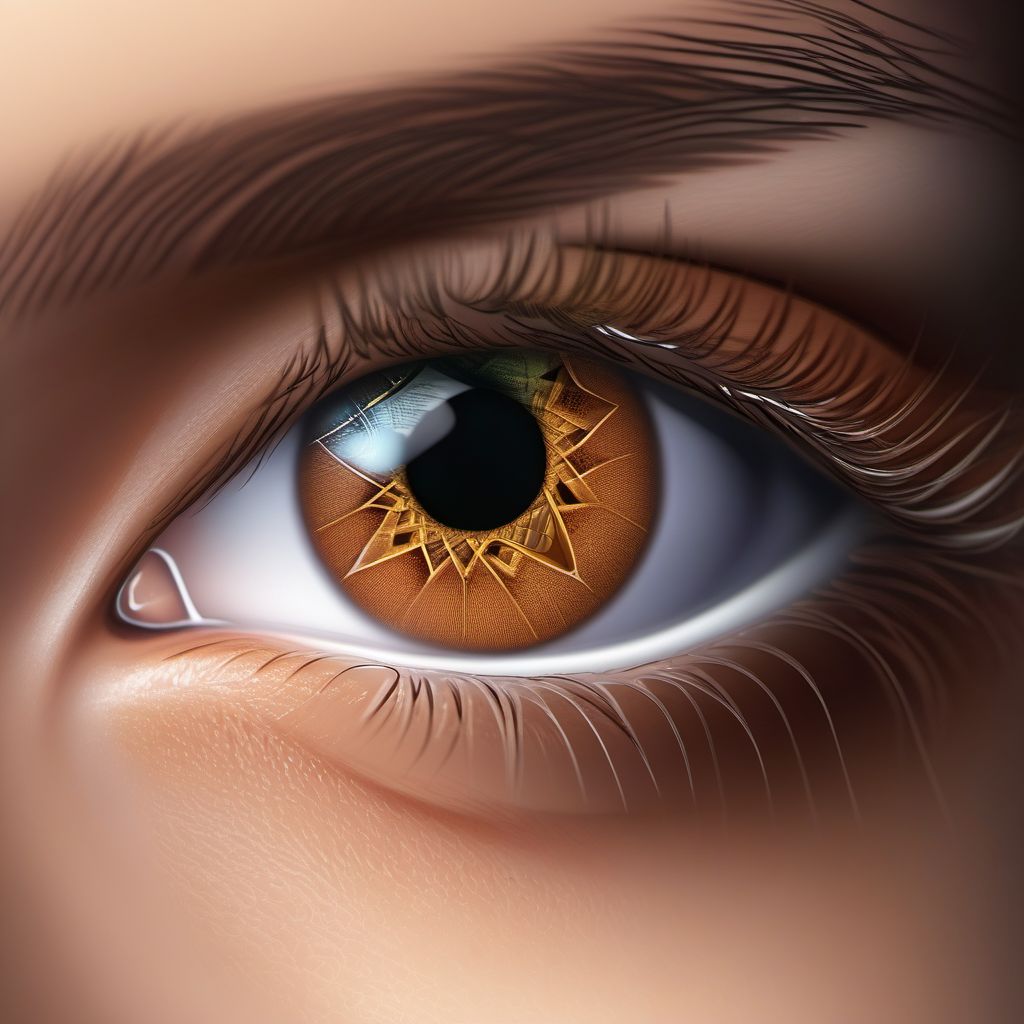 External constriction of left eyelid and periocular area digital illustration
