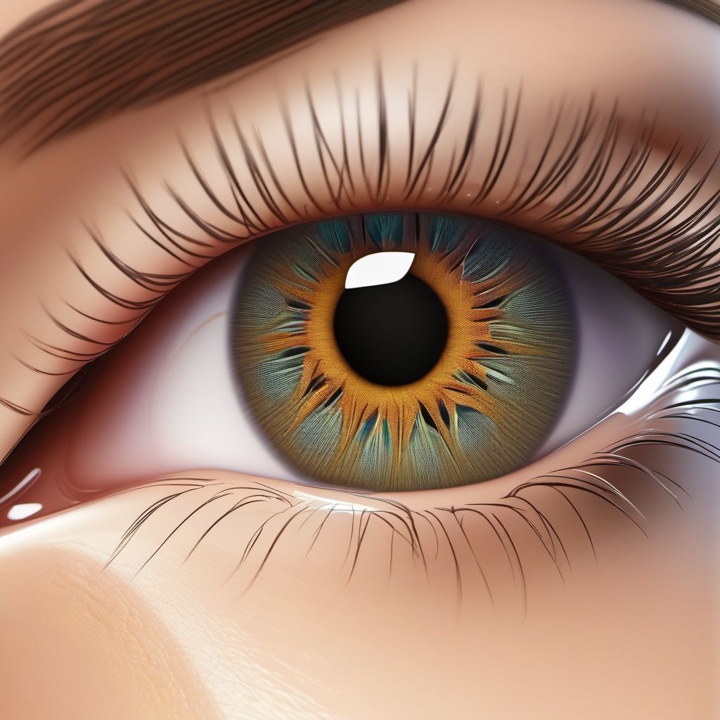 Superficial foreign body of eyelid and periocular area digital illustration