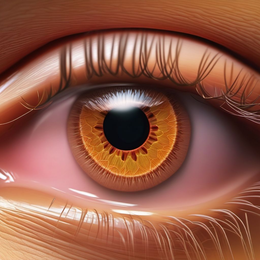 Superficial foreign body of unspecified eyelid and periocular area digital illustration