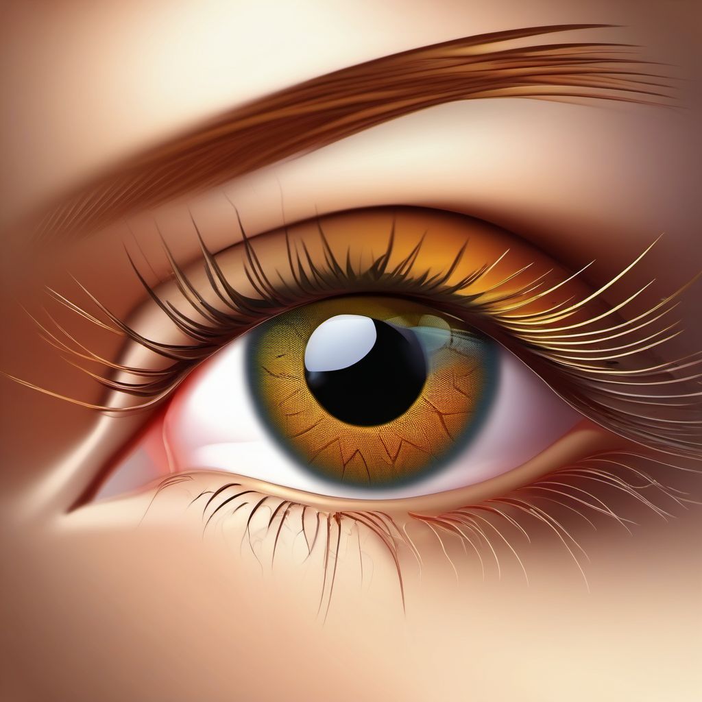 Insect bite (nonvenomous) of left eyelid and periocular area digital illustration