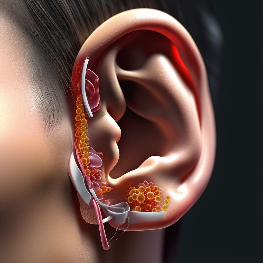 Superficial injury of ear digital illustration