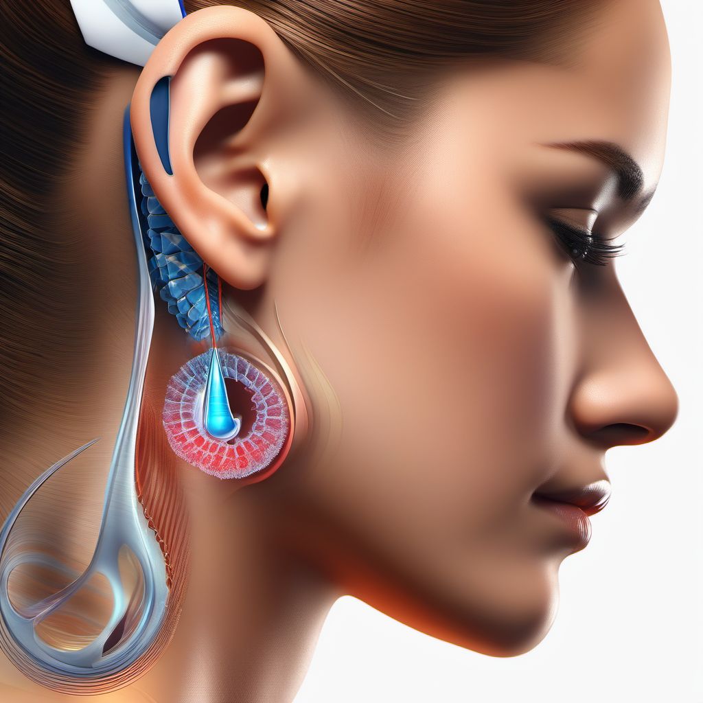 Unspecified superficial injury of unspecified ear digital illustration