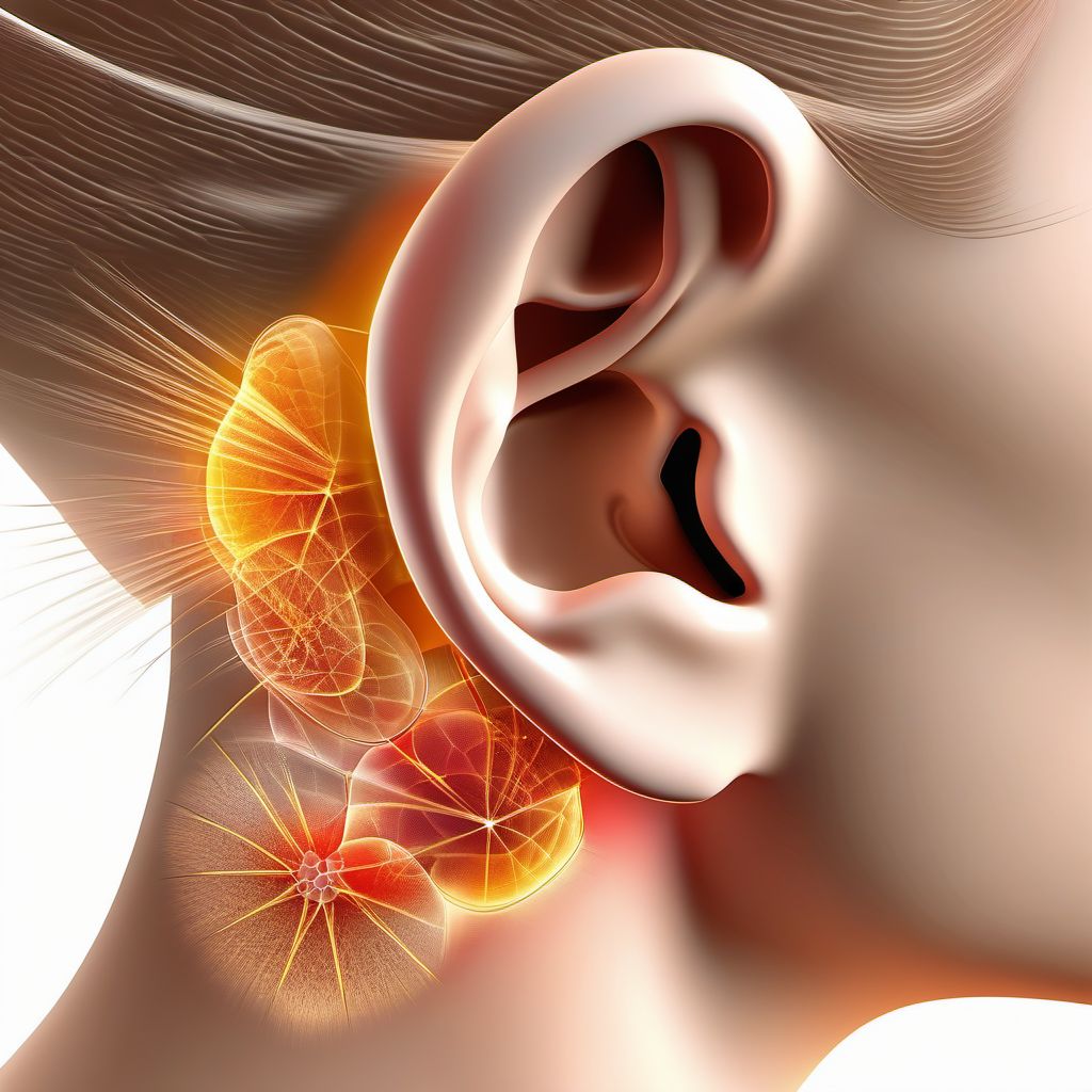 Abrasion of ear digital illustration