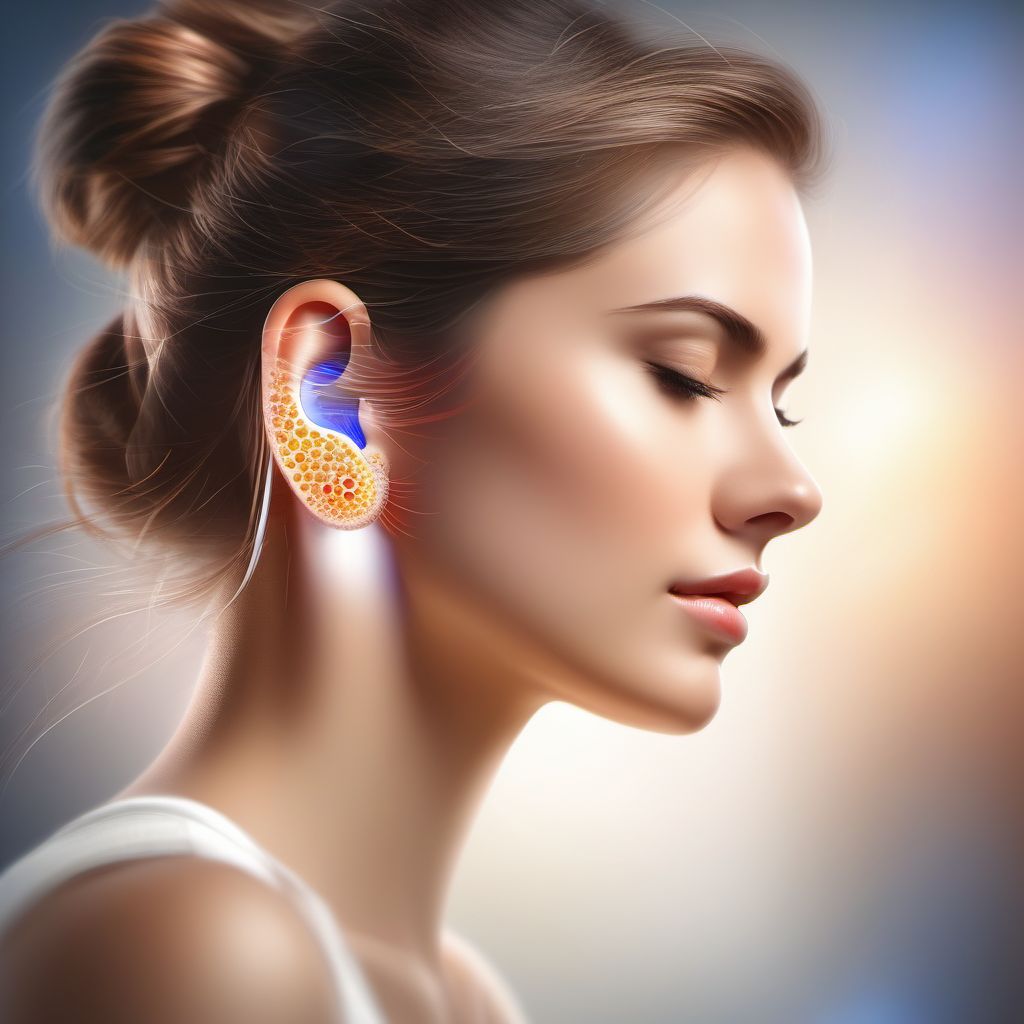 Abrasion of right ear digital illustration