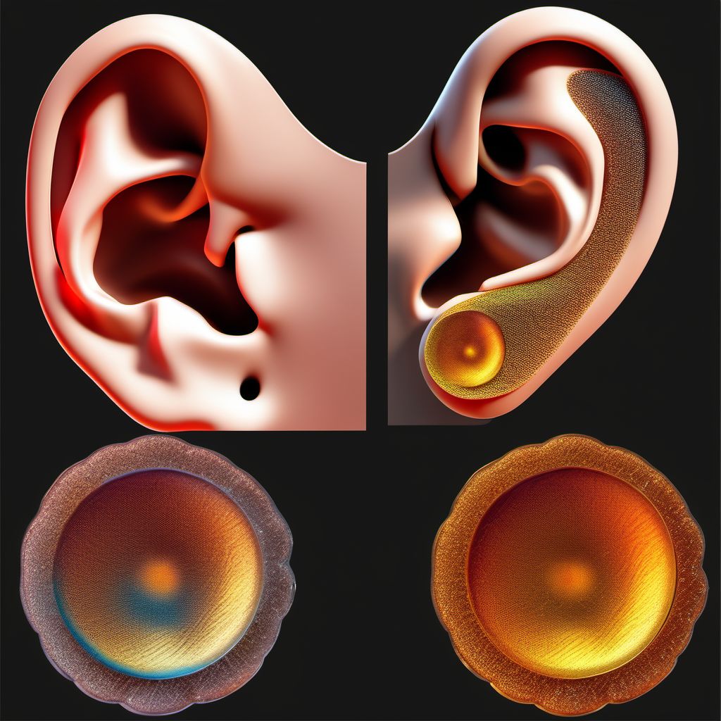 Blister (nonthermal) of ear digital illustration