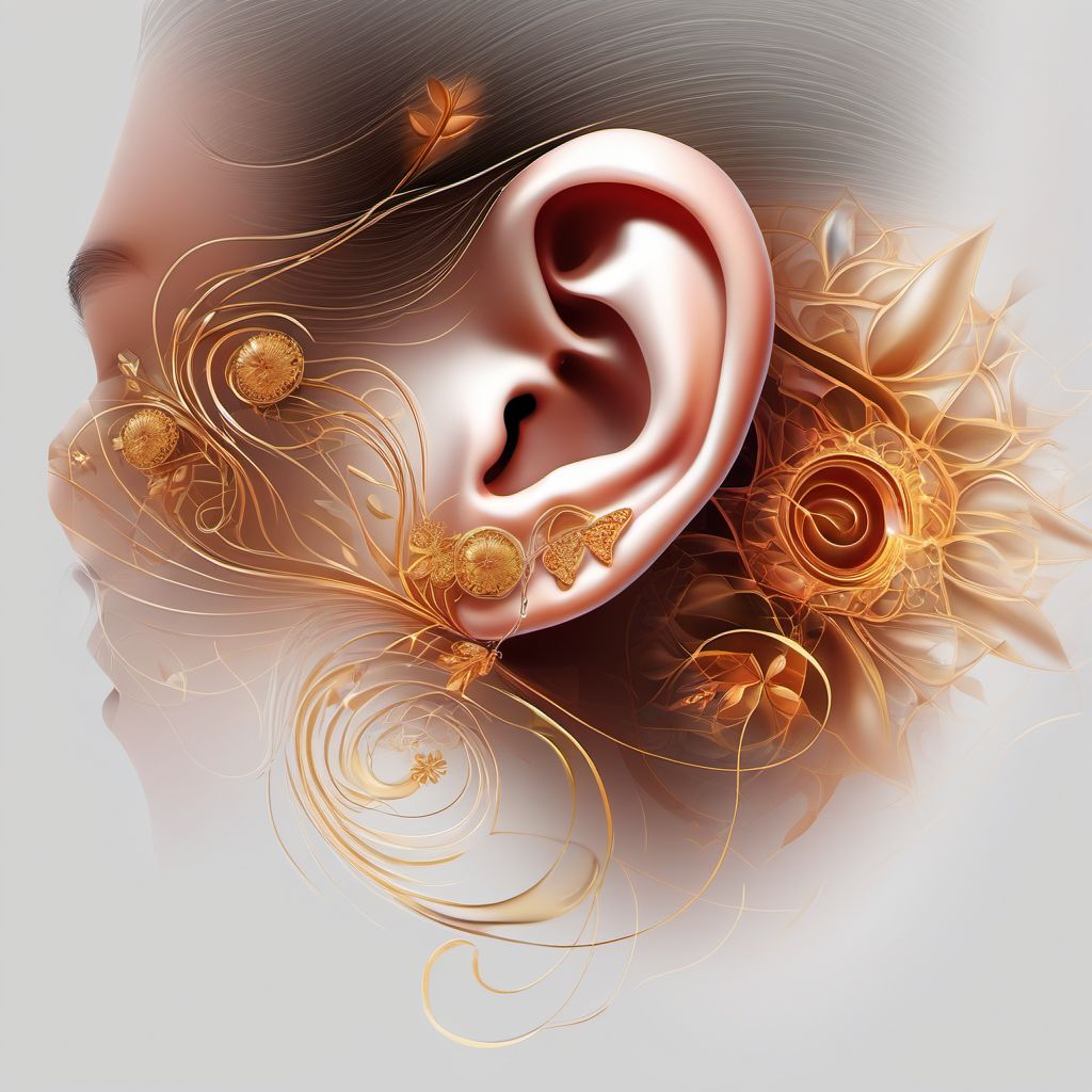 Contusion of left ear digital illustration