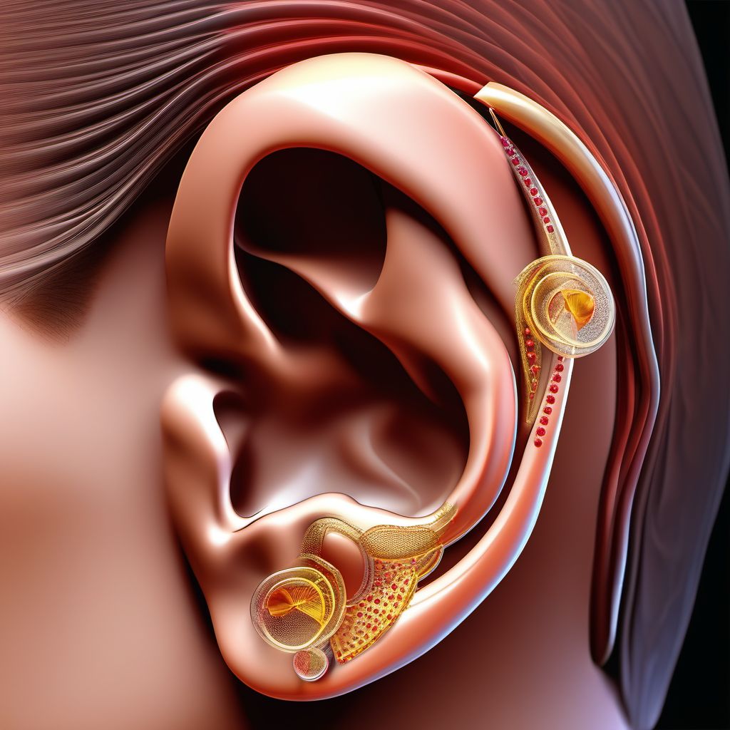 Superficial foreign body of ear digital illustration