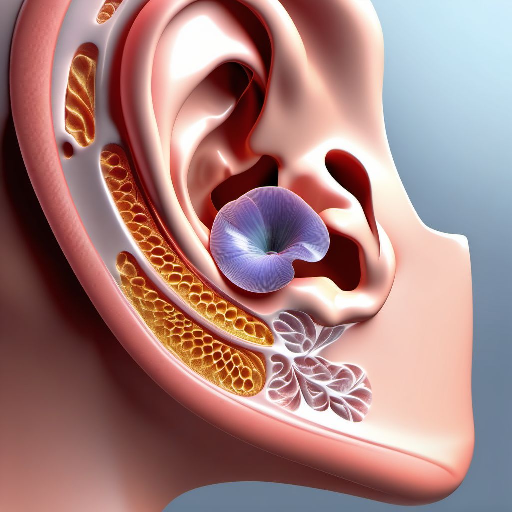 Other superficial bite of unspecified ear digital illustration