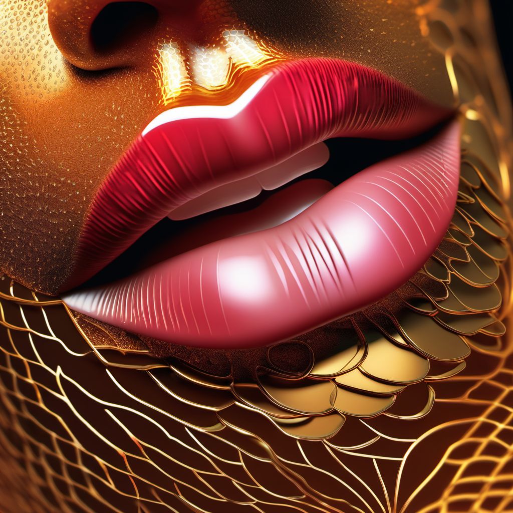 Blister (nonthermal) of lip digital illustration