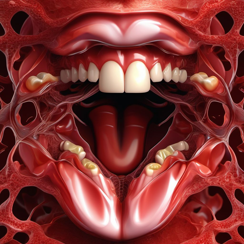 Contusion of oral cavity digital illustration