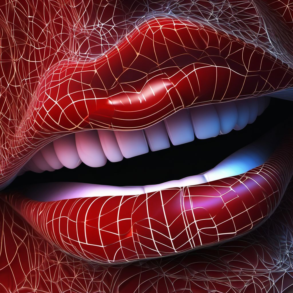 External constriction of lip digital illustration