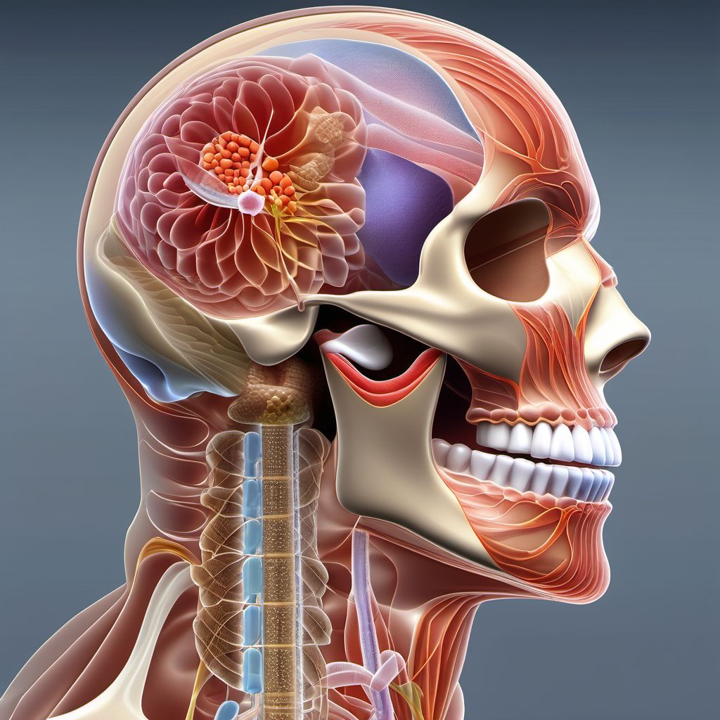 Superficial foreign body of oral cavity digital illustration