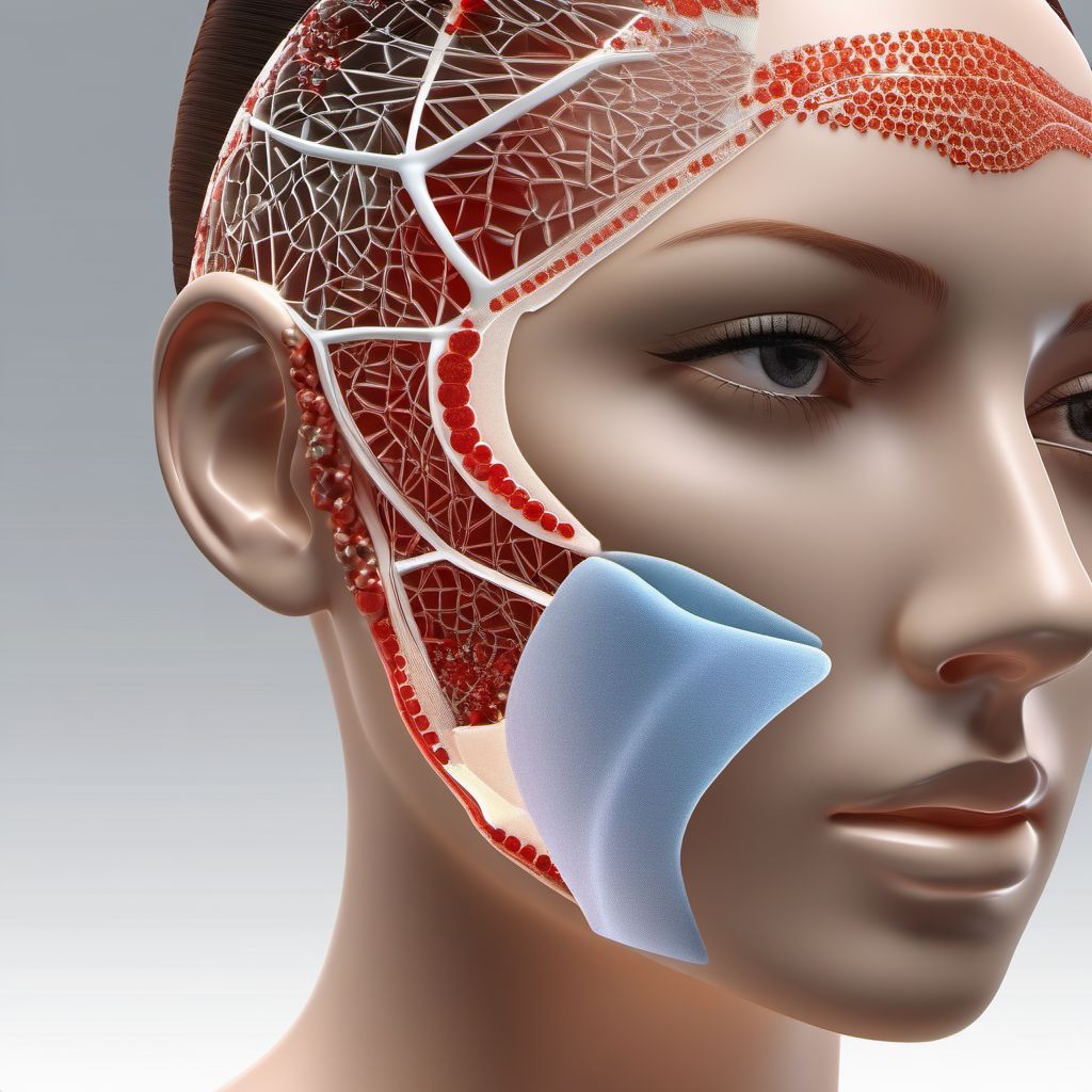 Superficial injury of unspecified part of head digital illustration