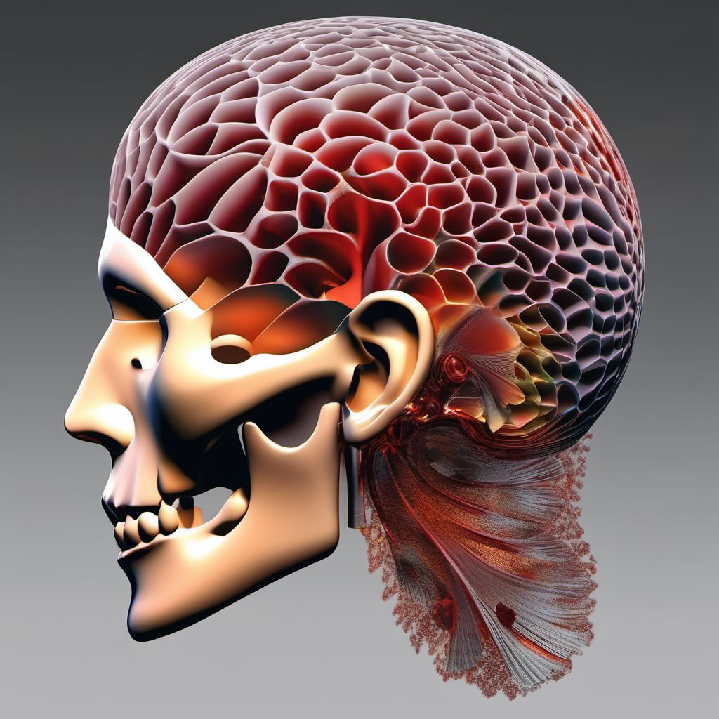 Contusion of unspecified part of head digital illustration