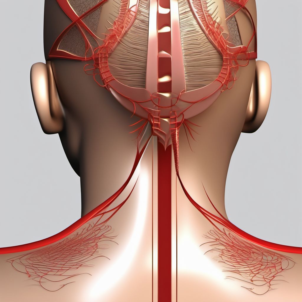 Laceration with foreign body of scalp digital illustration