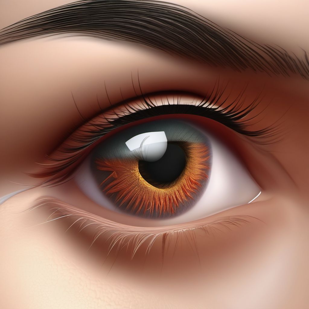 Unspecified open wound of eyelid and periocular area digital illustration