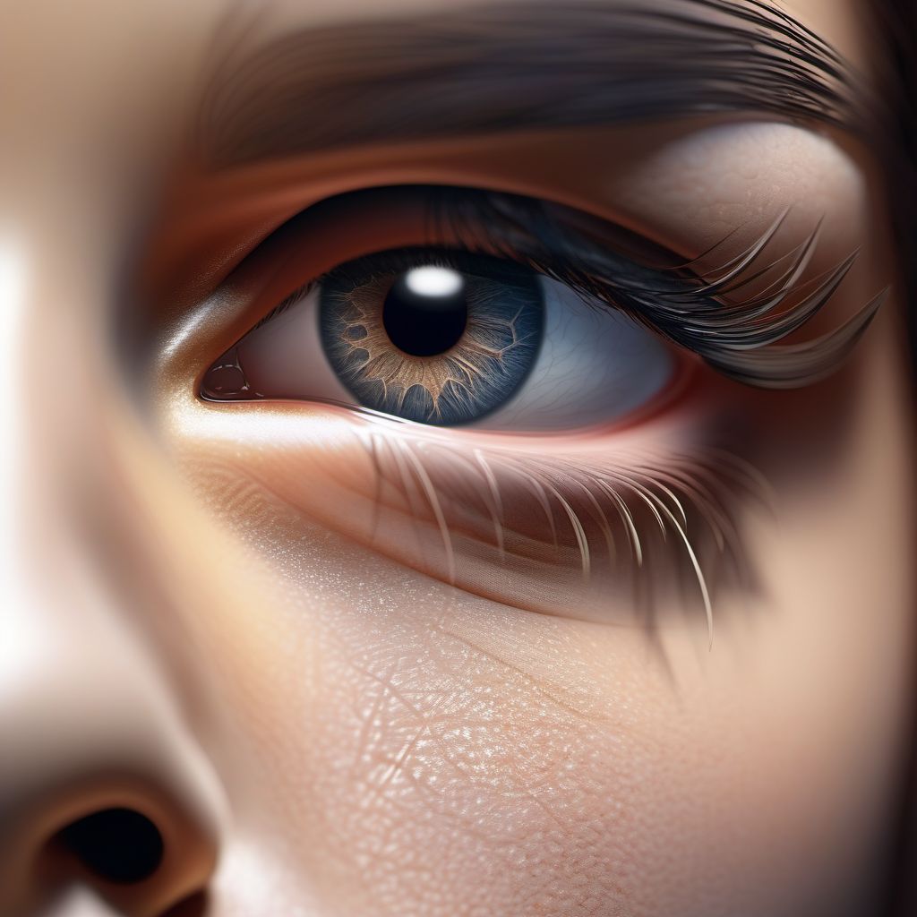 Unspecified open wound of right eyelid and periocular area digital illustration