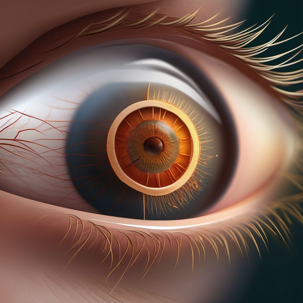 Unspecified open wound of left eyelid and periocular area digital illustration