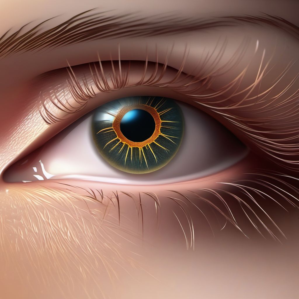 Unspecified open wound of unspecified eyelid and periocular area digital illustration