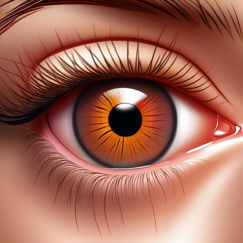 Laceration without foreign body of eyelid and periocular area digital illustration