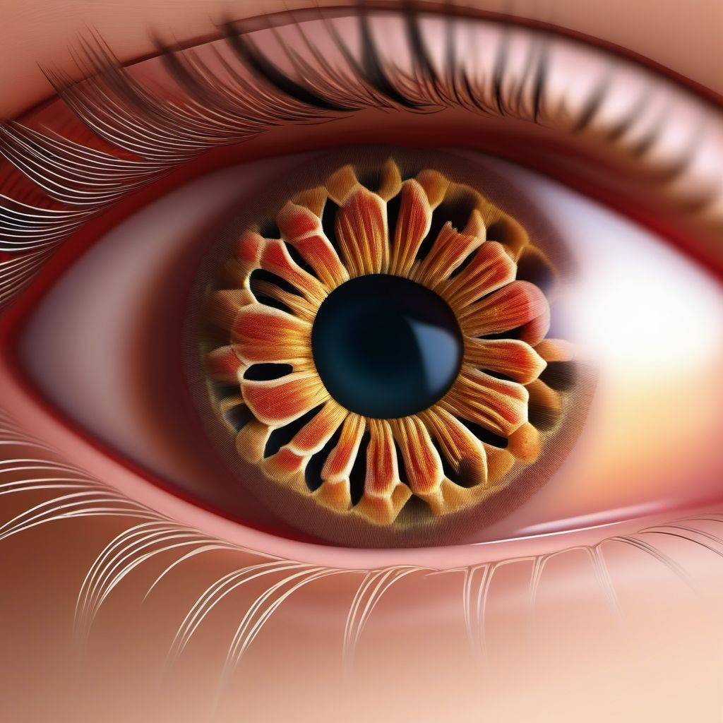 Open bite of unspecified eyelid and periocular area digital illustration