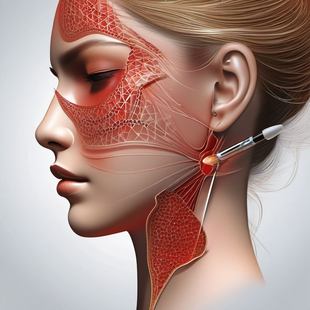 Laceration with foreign body of nose digital illustration