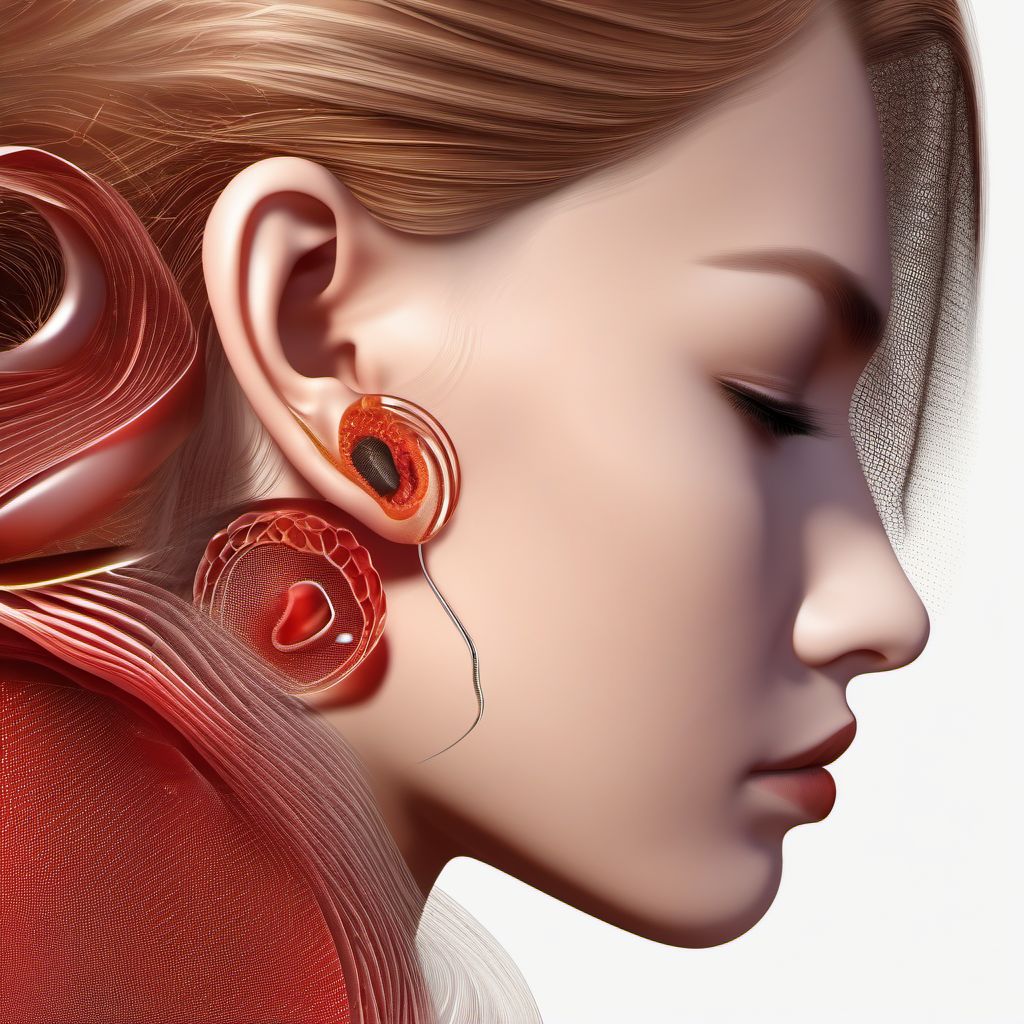 Unspecified open wound of ear digital illustration