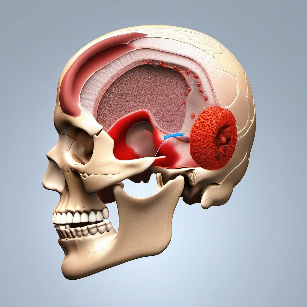 Puncture wound without foreign body of left cheek and temporomandibular area digital illustration