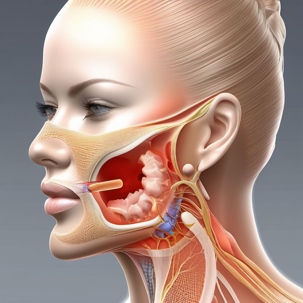 Open bite of cheek and temporomandibular area digital illustration