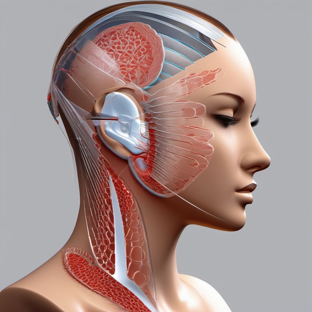 Laceration without foreign body of other part of head digital illustration