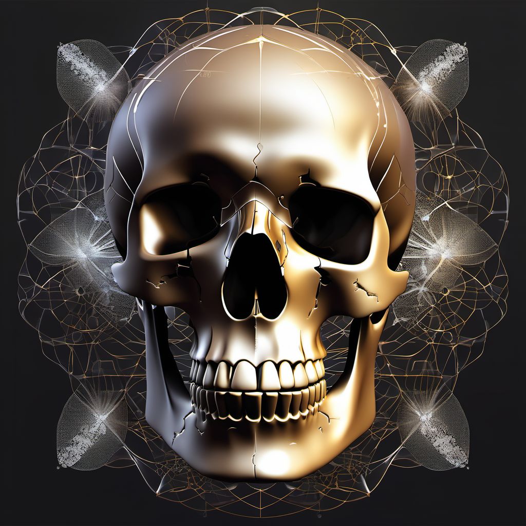 Fracture of skull and facial bones digital illustration