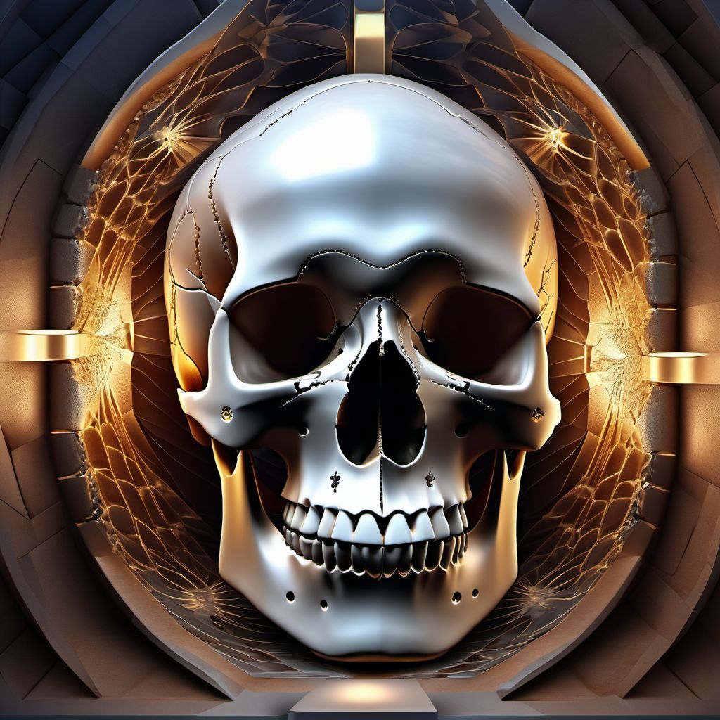 Fracture of vault of skull digital illustration