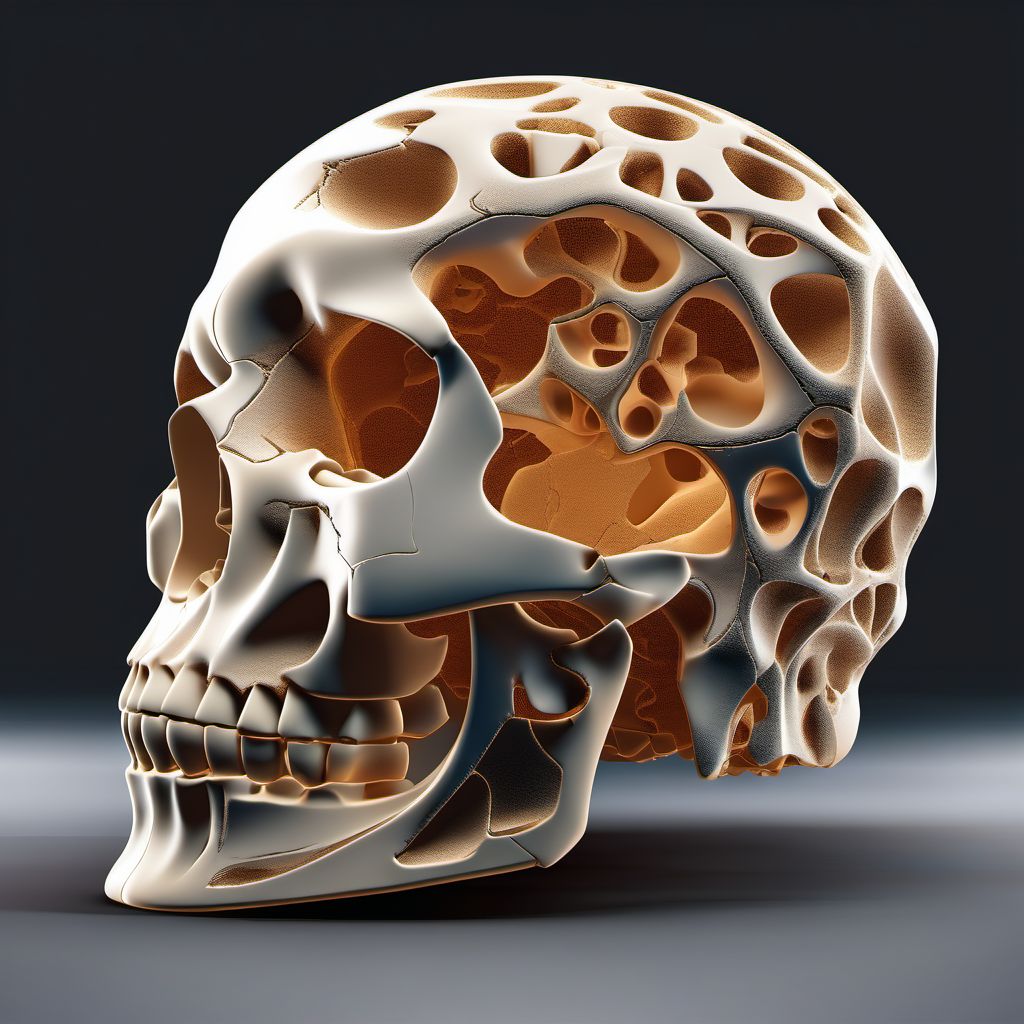 Fracture of base of skull digital illustration