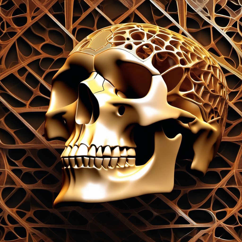 Unspecified fracture of base of skull digital illustration