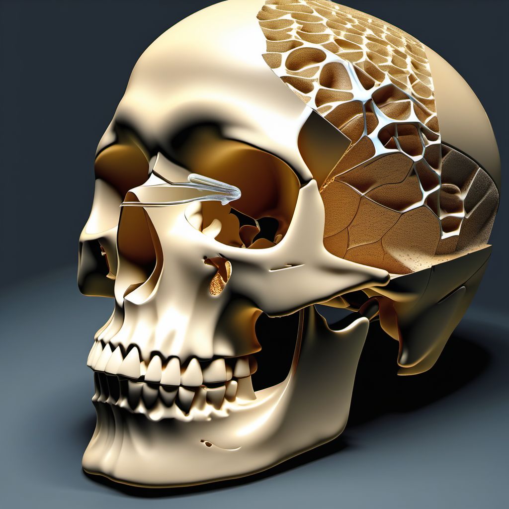 Fracture of base of skull, unspecified side digital illustration